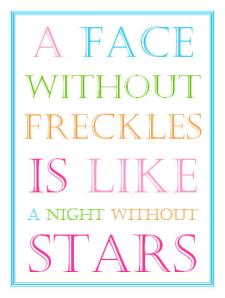 face without freckles poster